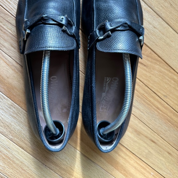 Salvatore Ferragamo Men’s Black Leather Bit Loafers – Size 10.5 2E (Wide) main image 7